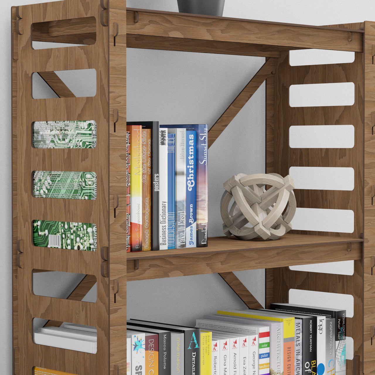 Ladder Shallow X 4-tier Bookshelf Bookcase Shelving Unit