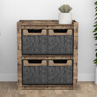 Thumbnail for Crystals Bedside Table Nightstand 4 Drawers [4 SMALL BLACK BINS]