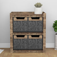 Thumbnail for Honeycomb Bedside Table Nightstand 4 Drawers [4 SMALL BLACK BINS]