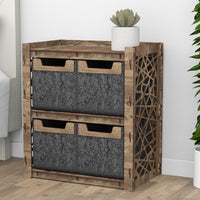 Thumbnail for Crystals Bedside Table Nightstand 4 Drawers [4 SMALL BLACK BINS]