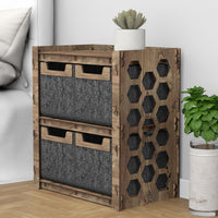 Thumbnail for Honeycomb Bedside Table Nightstand 4 Drawers [4 SMALL BLACK BINS]
