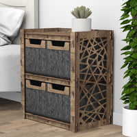 Thumbnail for Crystals Bedside Table Nightstand 4 Drawers [4 SMALL BLACK BINS]