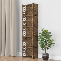 Thumbnail for Mermaid Narrow 6-tier Bookshelf Bookcase Shelving Unit