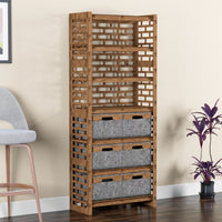 Thumbnail for Brickwall Tall Wide 6 Drawer Storage Tower [6 LARGE GRAY BINS]