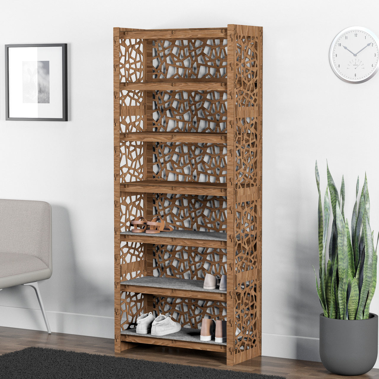 Tall Wide Entryway Shoe Rack Stones