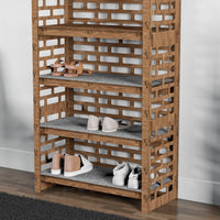 Thumbnail for Tall Wide Entryway Shoe Rack Brickwall