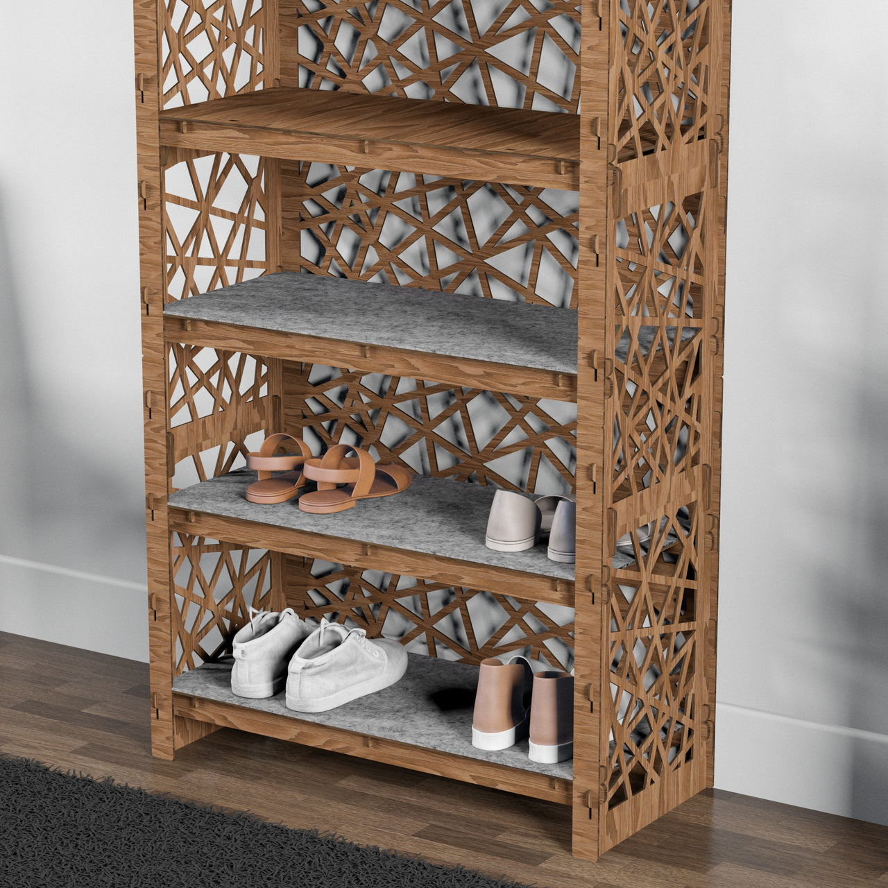 Tall Wide Entryway Shoe Rack Crystals