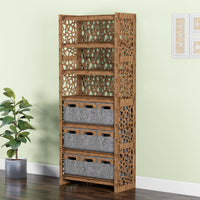 Thumbnail for Stones Tall Wide 9 Drawer Storage Tower [9 SMALL GRAY BINS]