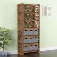 Thumbnail for Stones Tall Wide 9 Drawer Storage Tower [9 SMALL GRAY BINS]