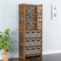 Thumbnail for Crystals Tall Wide 9 Drawer Storage Tower [9 SMALL GRAY BINS]