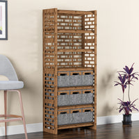 Thumbnail for Brickwall Tall Wide 9 Drawer Storage Tower [9 SMALL GRAY BINS]