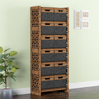 Thumbnail for Arabic Tall Wide 12 Drawer Storage Tower [12 LARGE BLACK BINS]