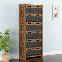 Thumbnail for Solar Tall Wide 12 Drawer Storage Tower [12 LARGE BLACK BINS]