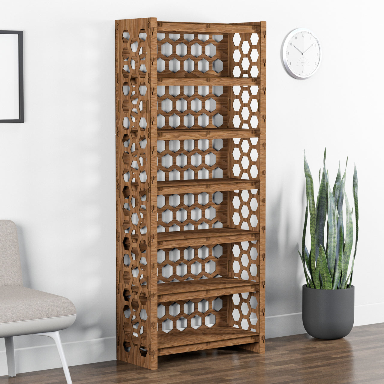 Honeycomb Tall Wide 18 Drawer Storage Tower [18 SMALL BLACK BINS]