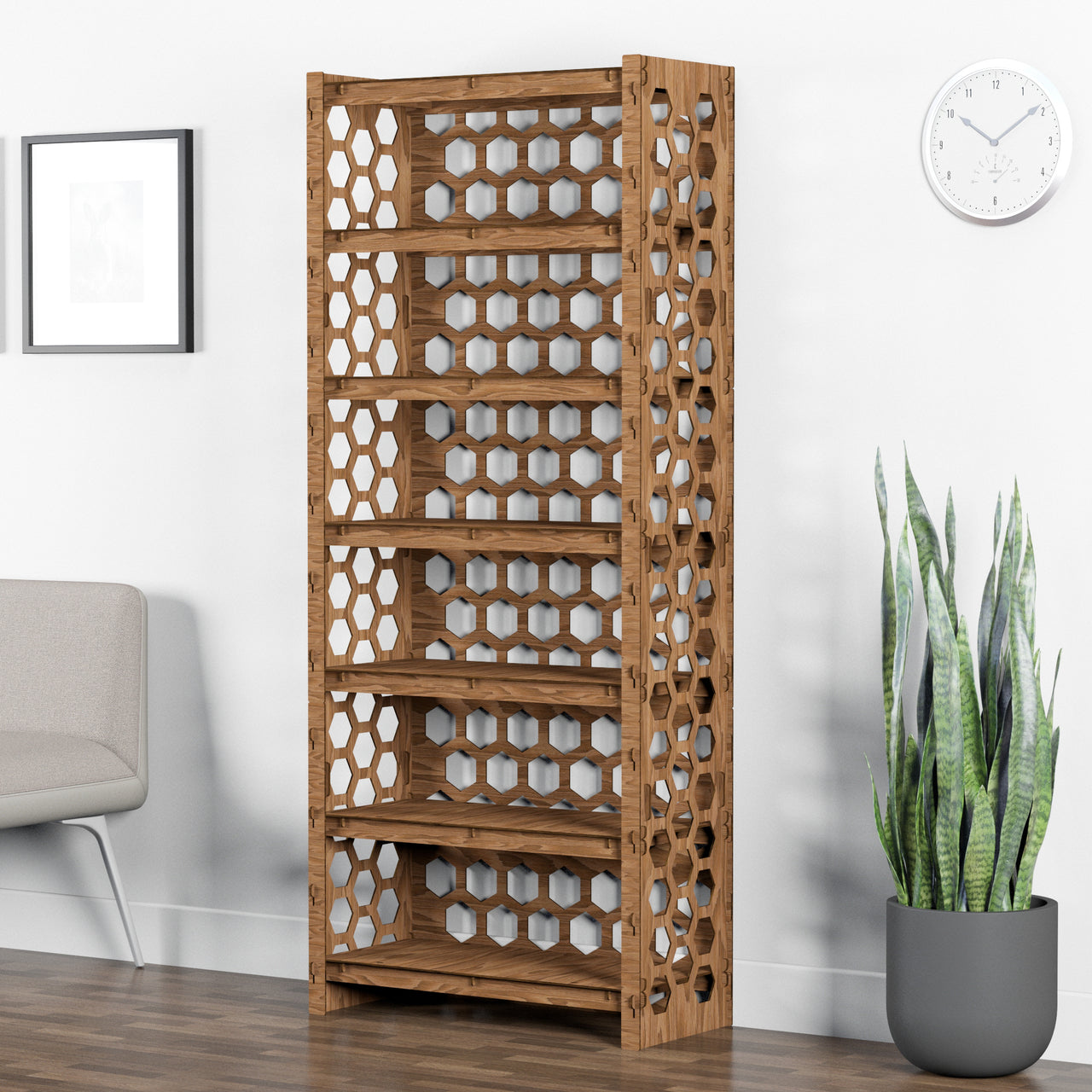 Honeycomb Tall Wide 12 Drawer Storage Tower [12 LARGE GRAY BINS]