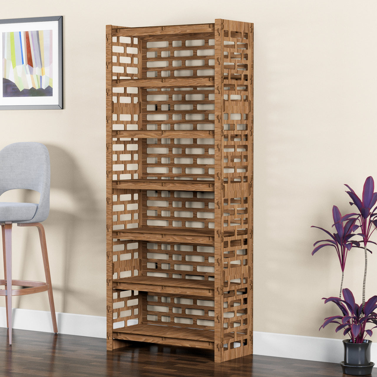 Brickwall Tall Wide 18 Drawer Storage Tower [18 SMALL BLACK BINS]