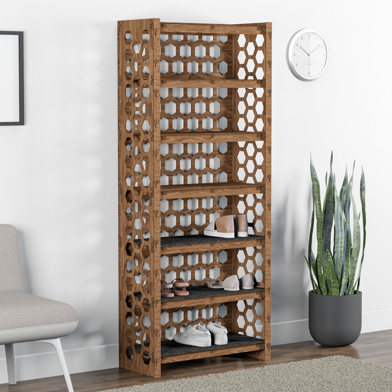 Tall Wide Entryway Shoe Rack Honeycomb