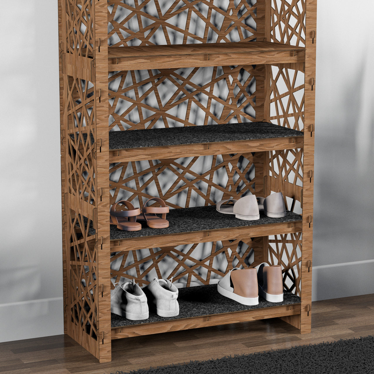 Tall Wide Entryway Shoe Rack Crystals