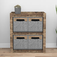 Thumbnail for Solar Bedside Table Nightstand 4 Drawers [4 SMALL GRAY BINS]