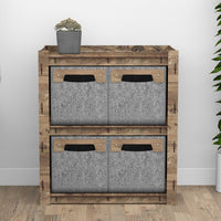 Thumbnail for Crystals Bedside Table Nightstand 4 Drawers [4 SMALL GRAY BINS]