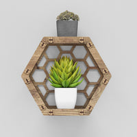 Thumbnail for Hexagon (with back) Wall Shelf