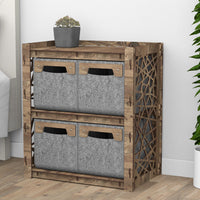 Thumbnail for Crystals Bedside Table Nightstand 4 Drawers [4 SMALL GRAY BINS]