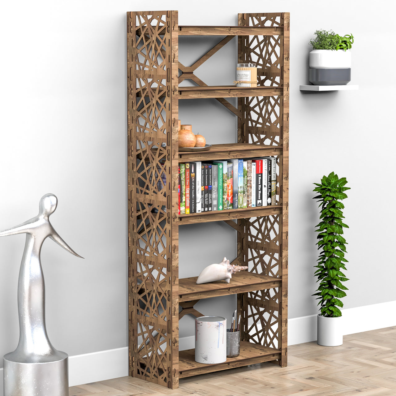 Crystals X 6-tier Bookshelf Bookcase Shelving Unit (No Back)