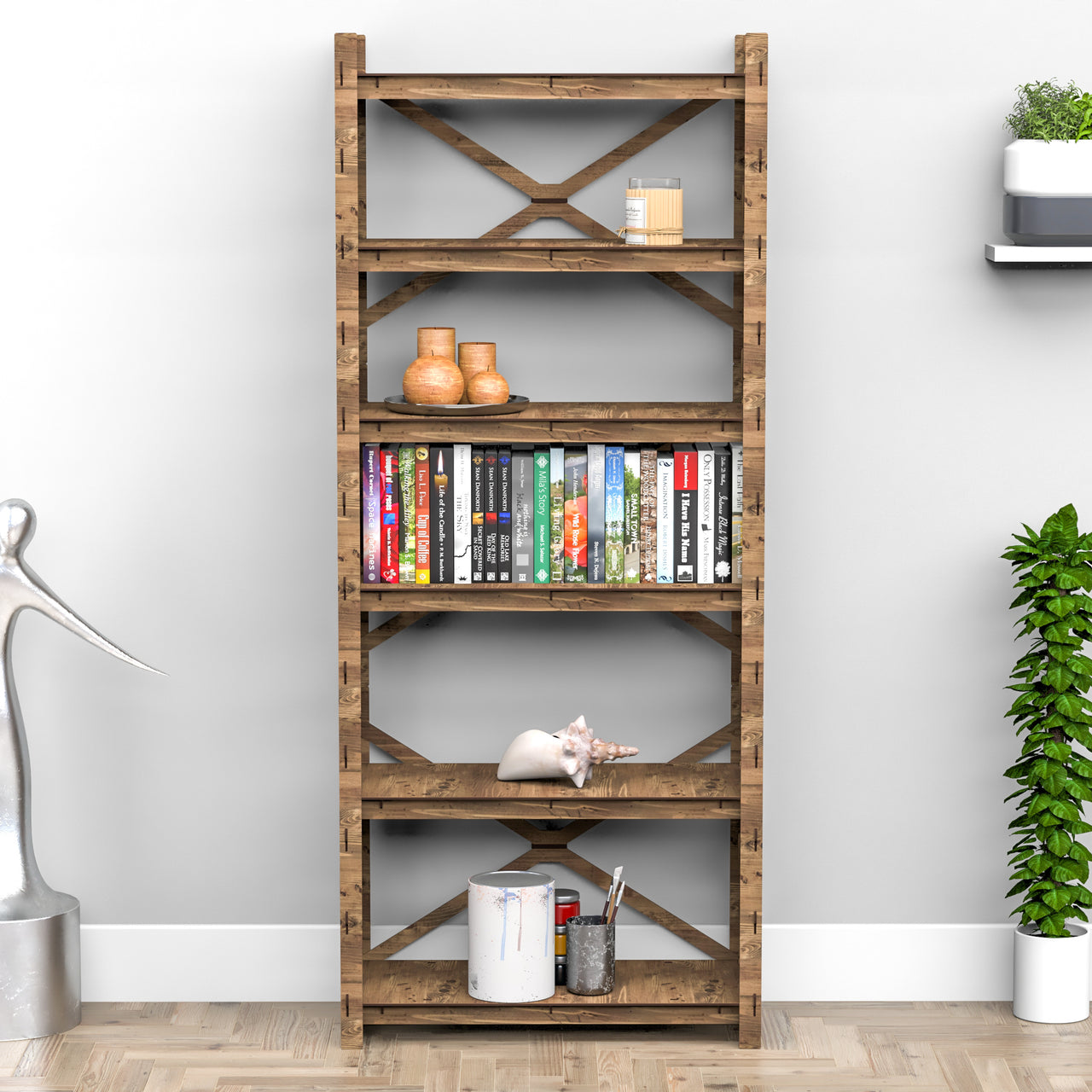 Crystals X 6-tier Bookshelf Bookcase Shelving Unit (No Back)