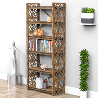 Thumbnail for Crystals X 6-tier Bookshelf Bookcase Shelving Unit (No Back)