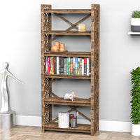 Thumbnail for Crystals X 6-tier Bookshelf Bookcase Shelving Unit (No Back)