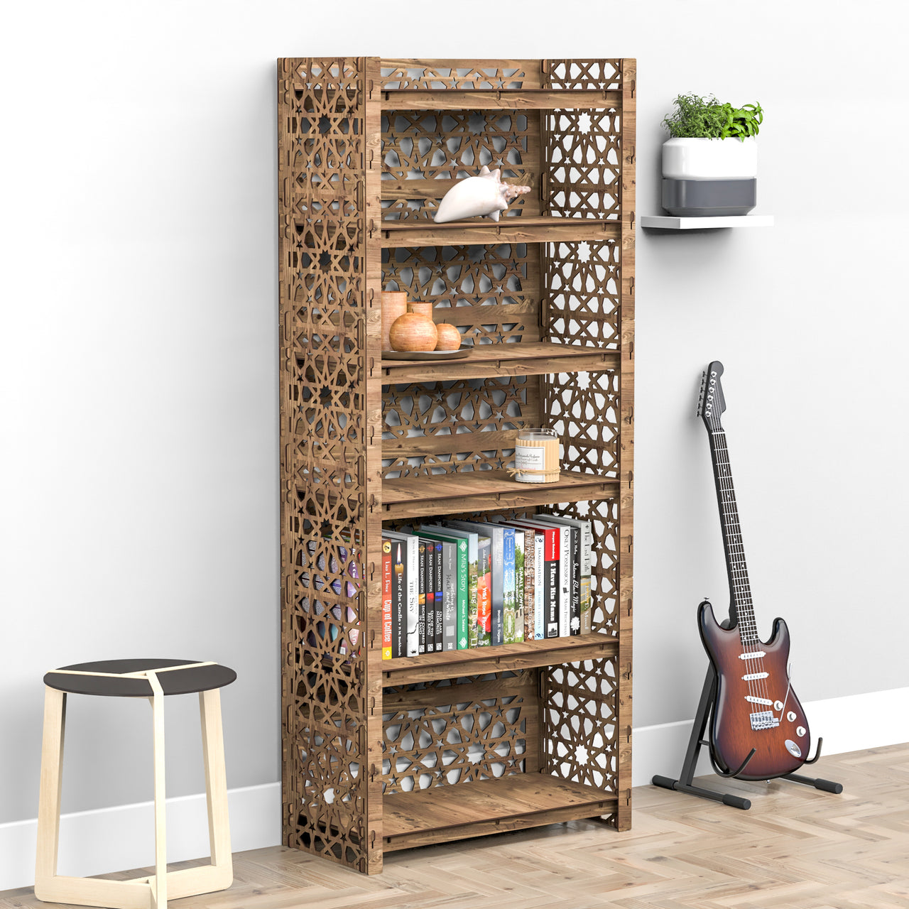 Arabic LUX 6-tier Bookshelf Bookcase Shelving Unit