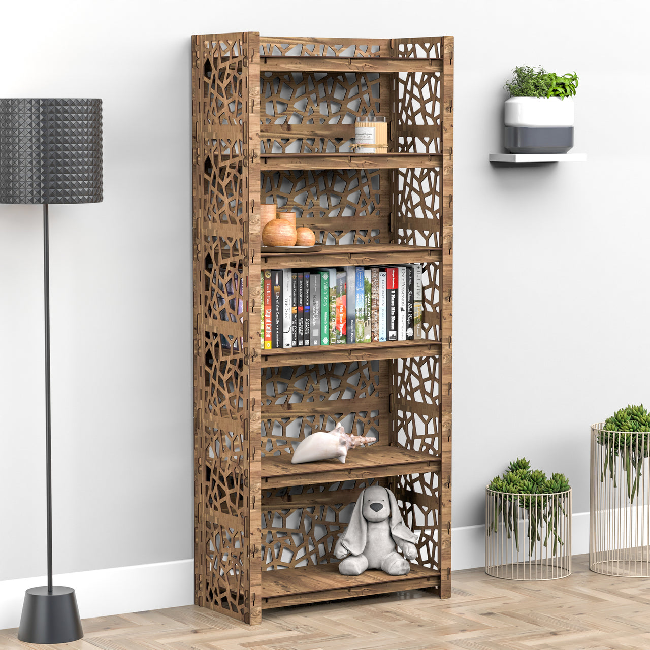 Stones LUX 6-tier Bookshelf Bookcase Shelving Unit