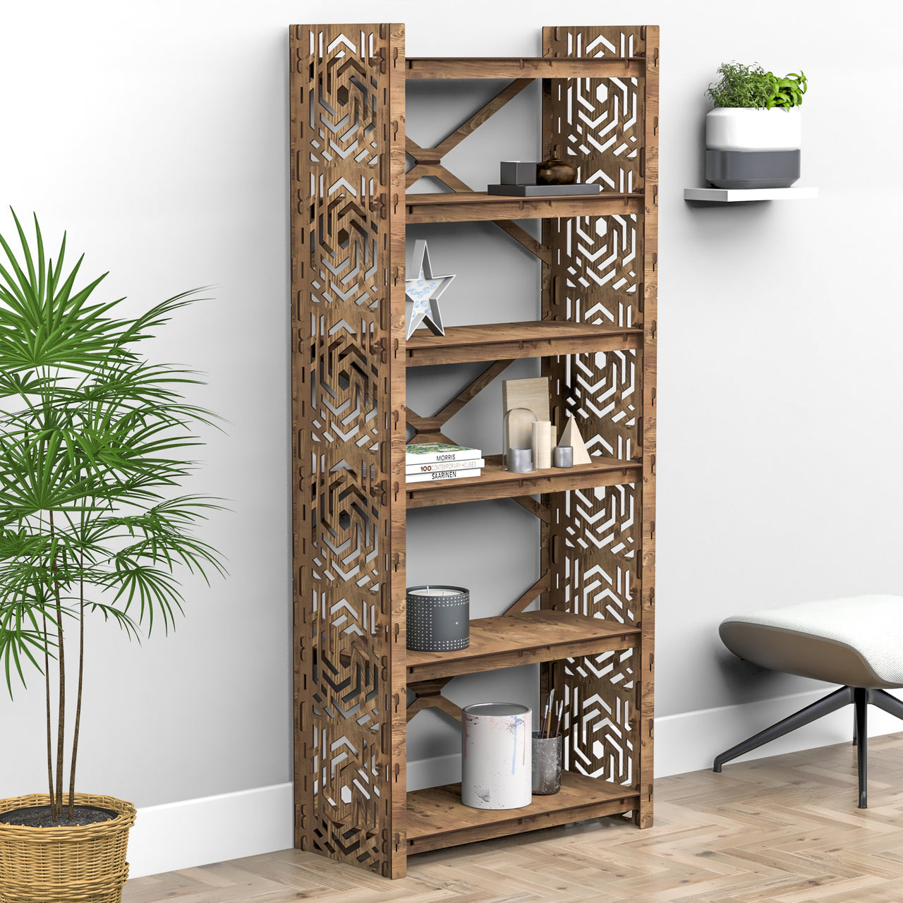 Solar X 6-tier Bookshelf Bookcase Shelving Unit (No Back)