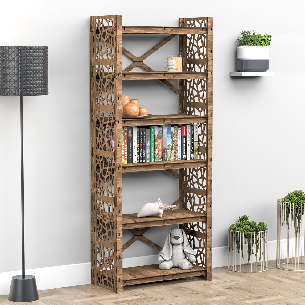 Stones X 6-tier Bookshelf Bookcase Shelving Unit (No Back)