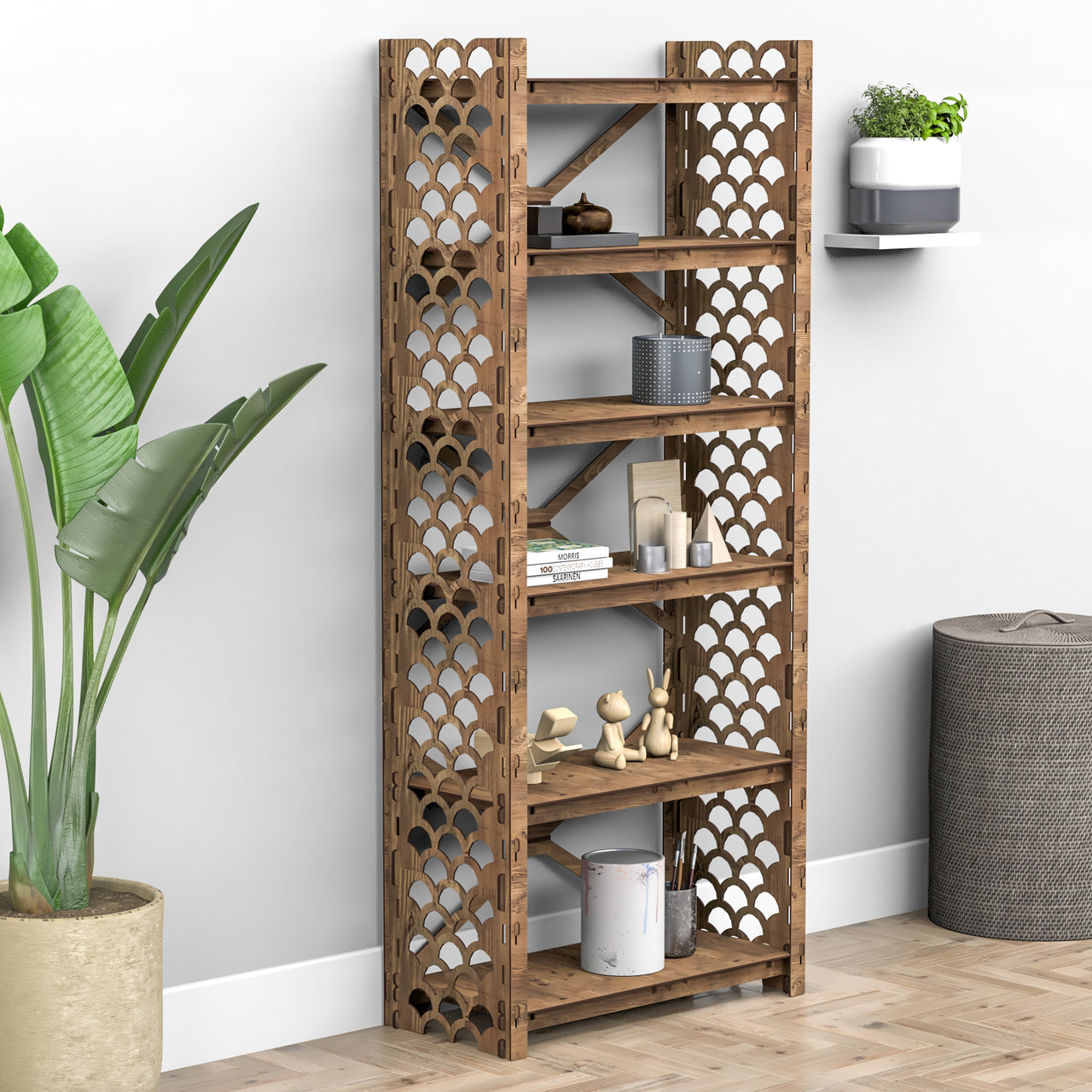 Mermaid X 6-tier Bookshelf Bookcase Shelving Unit (No Back)