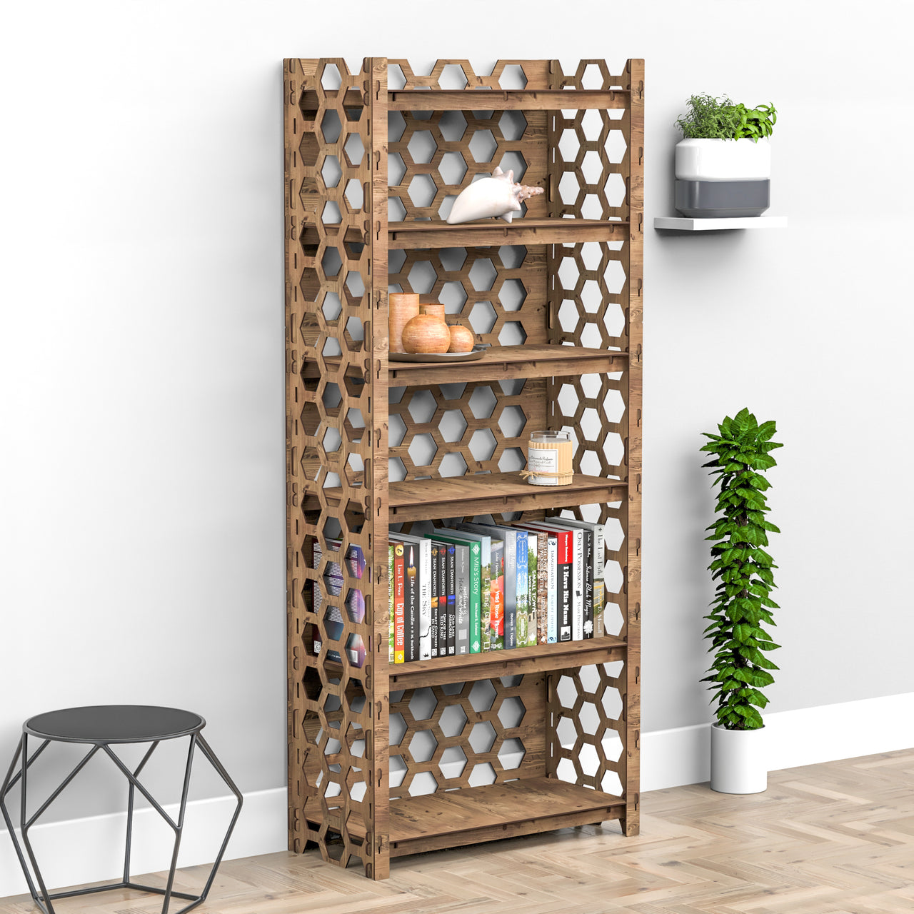 Honeycomb LUX 6-tier Bookshelf Bookcase Shelving Unit