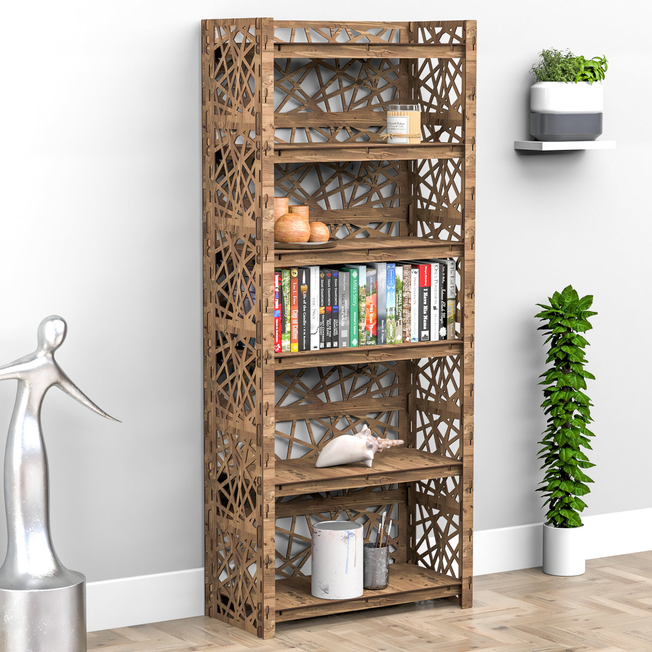 Crystals LUX 6-tier Bookshelf Bookcase Shelving Unit