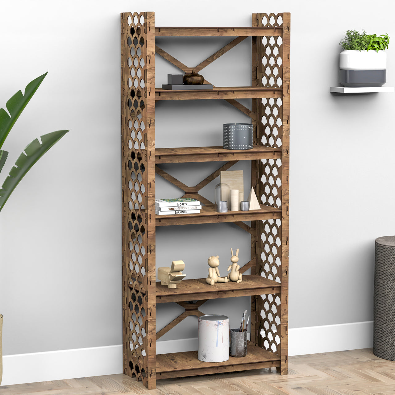 Mermaid X 6-tier Bookshelf Bookcase Shelving Unit (No Back)