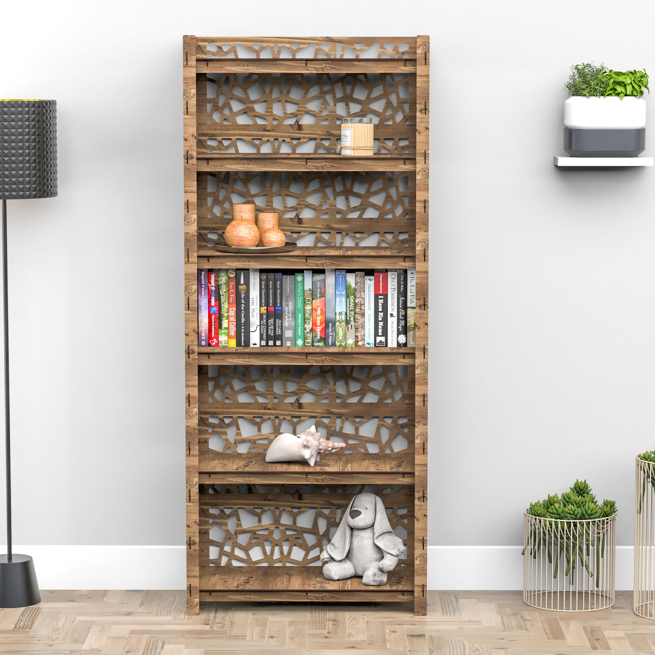 Stones LUX 6-tier Bookshelf Bookcase Shelving Unit