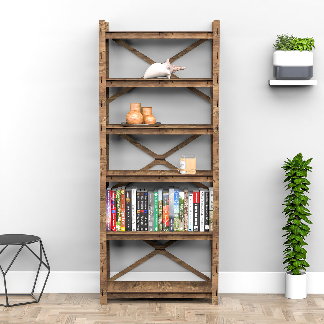 Honeycomb X 6-tier Bookshelf Bookcase Shelving Unit (No Back)