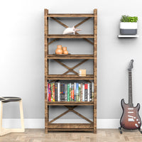 Thumbnail for Arabic X 6-tier Bookshelf Bookcase Shelving Unit (No Back)