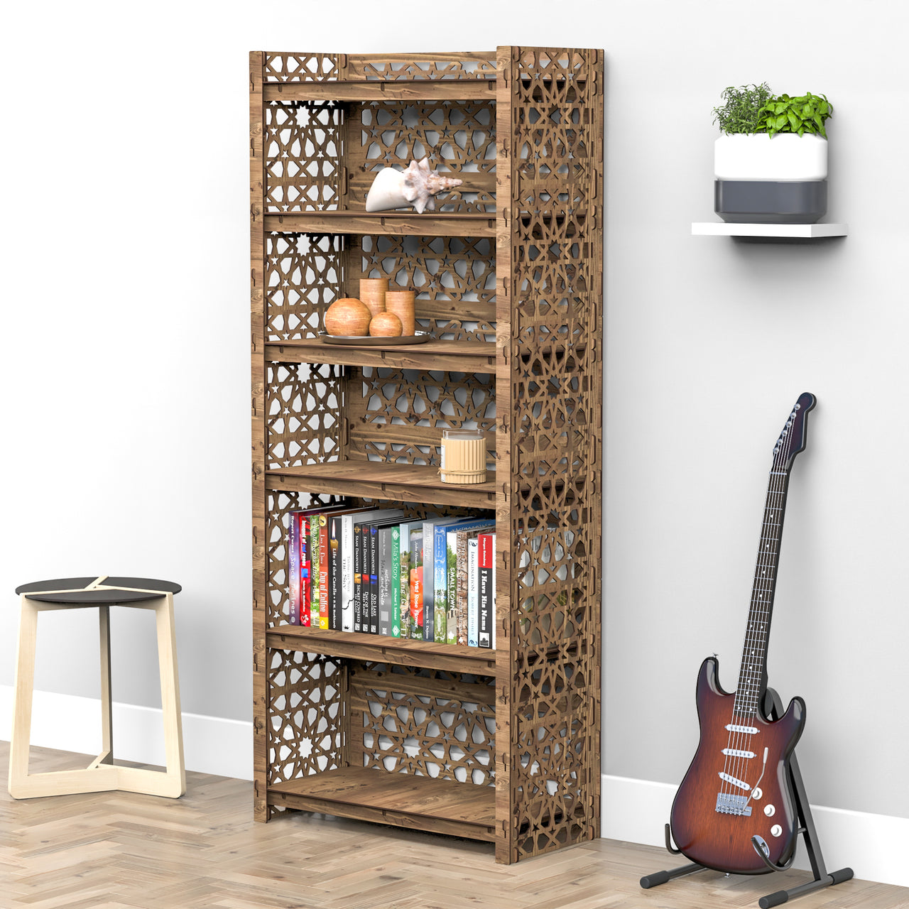 Arabic LUX 6-tier Bookshelf Bookcase Shelving Unit