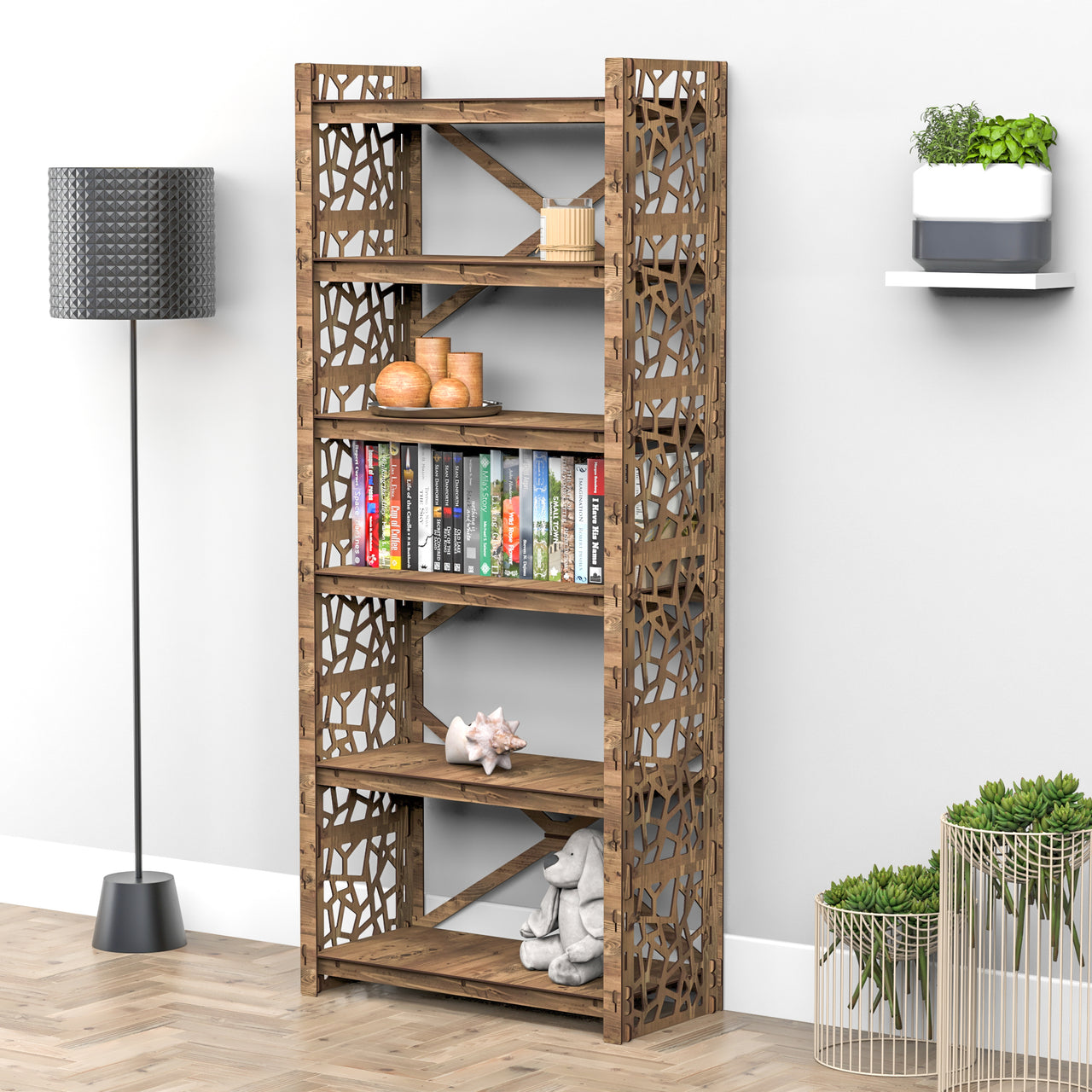 Stones X 6-tier Bookshelf Bookcase Shelving Unit (No Back)