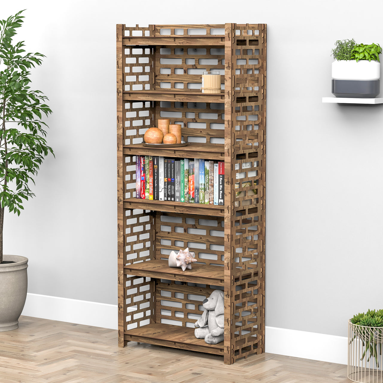 Brickwall LUX 6-tier Bookshelf Bookcase Shelving Unit