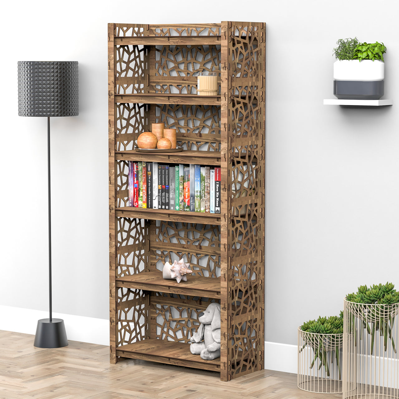 Stones LUX 6-tier Bookshelf Bookcase Shelving Unit