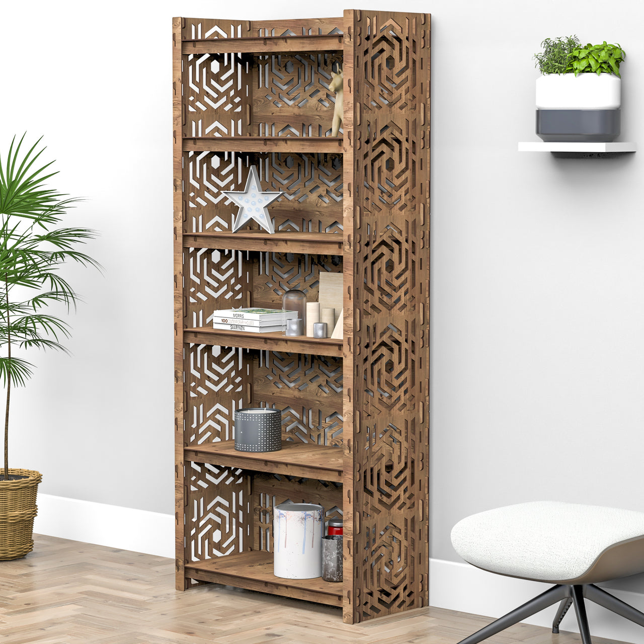 Solar LUX 6-tier Bookshelf Bookcase Shelving Unit