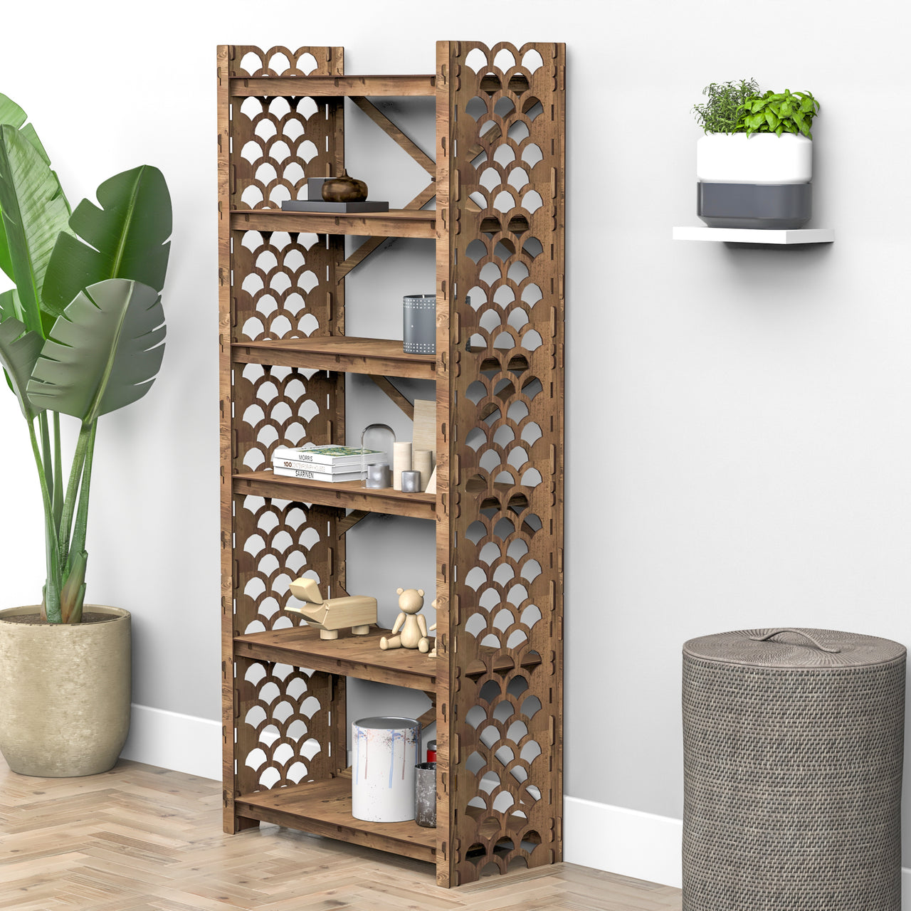 Mermaid X 6-tier Bookshelf Bookcase Shelving Unit (No Back)