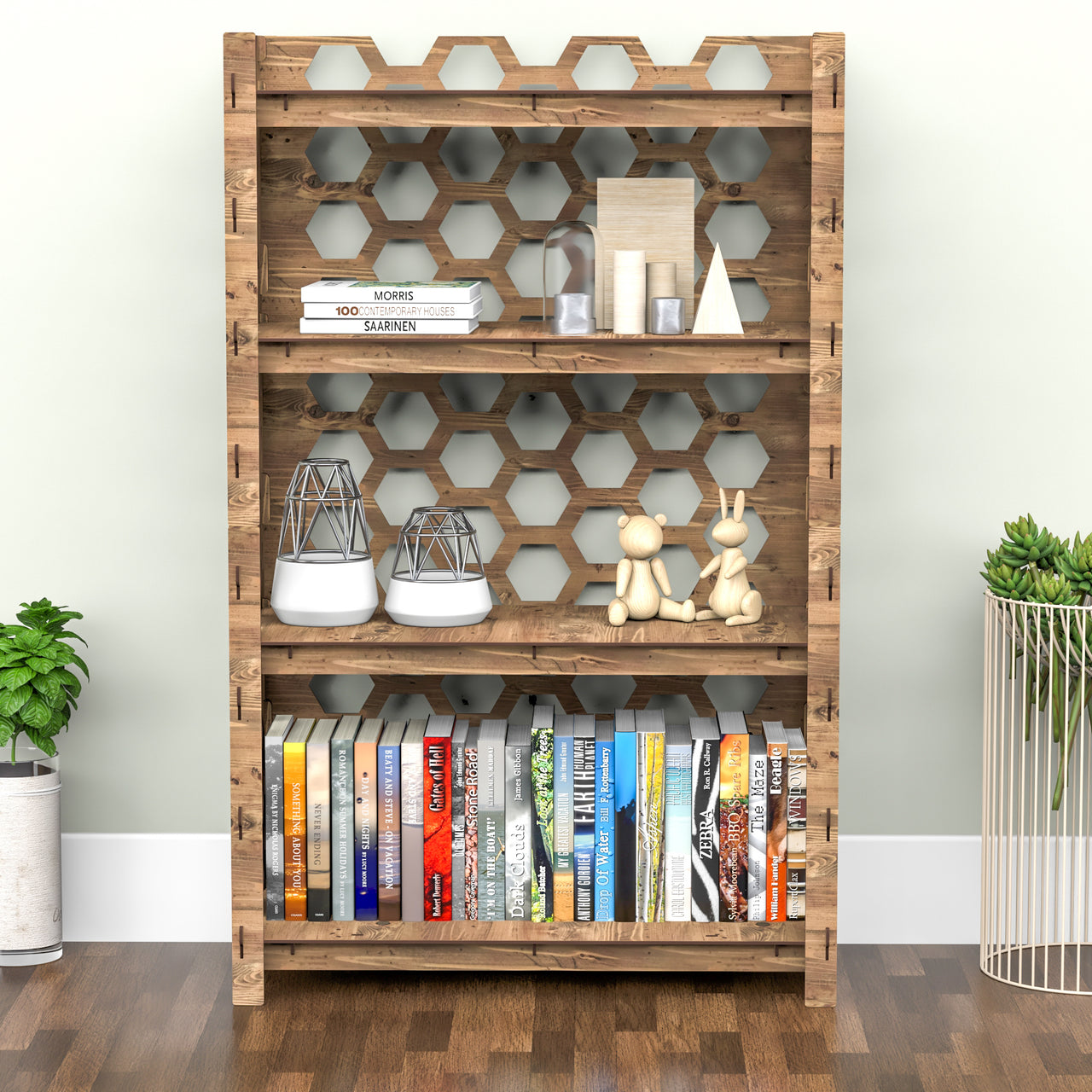 Honeycomb LUX 4-tier Bookshelf Bookcase Shelving Unit