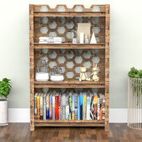 Thumbnail for Honeycomb LUX 4-tier Bookshelf Bookcase Shelving Unit