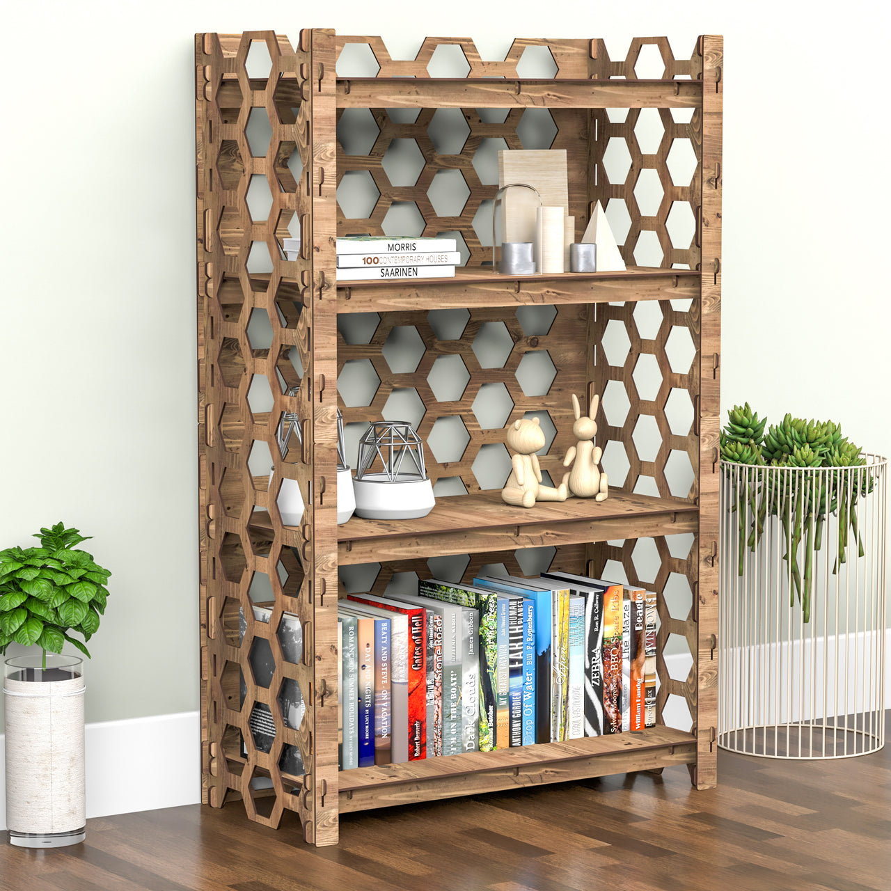 Honeycomb LUX 4-tier Bookshelf Bookcase Shelving Unit